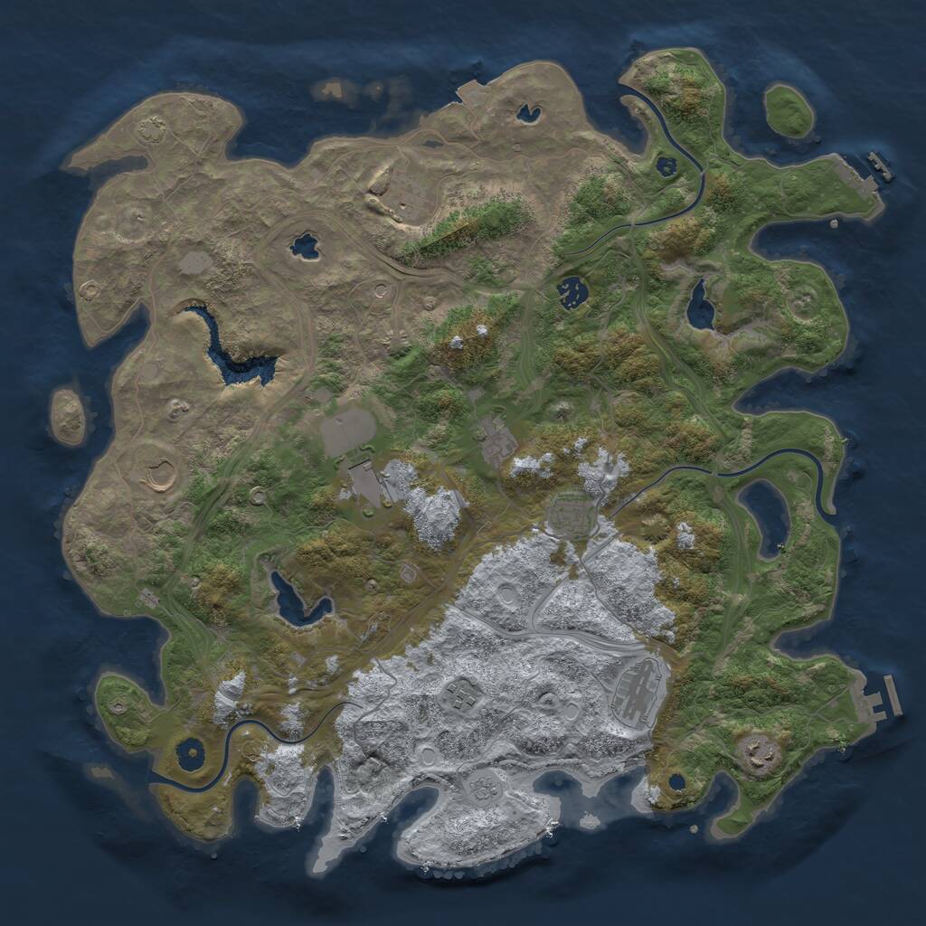 Rust Map: Procedural Map, Size: 4500, Seed: 82104, 15 Monuments