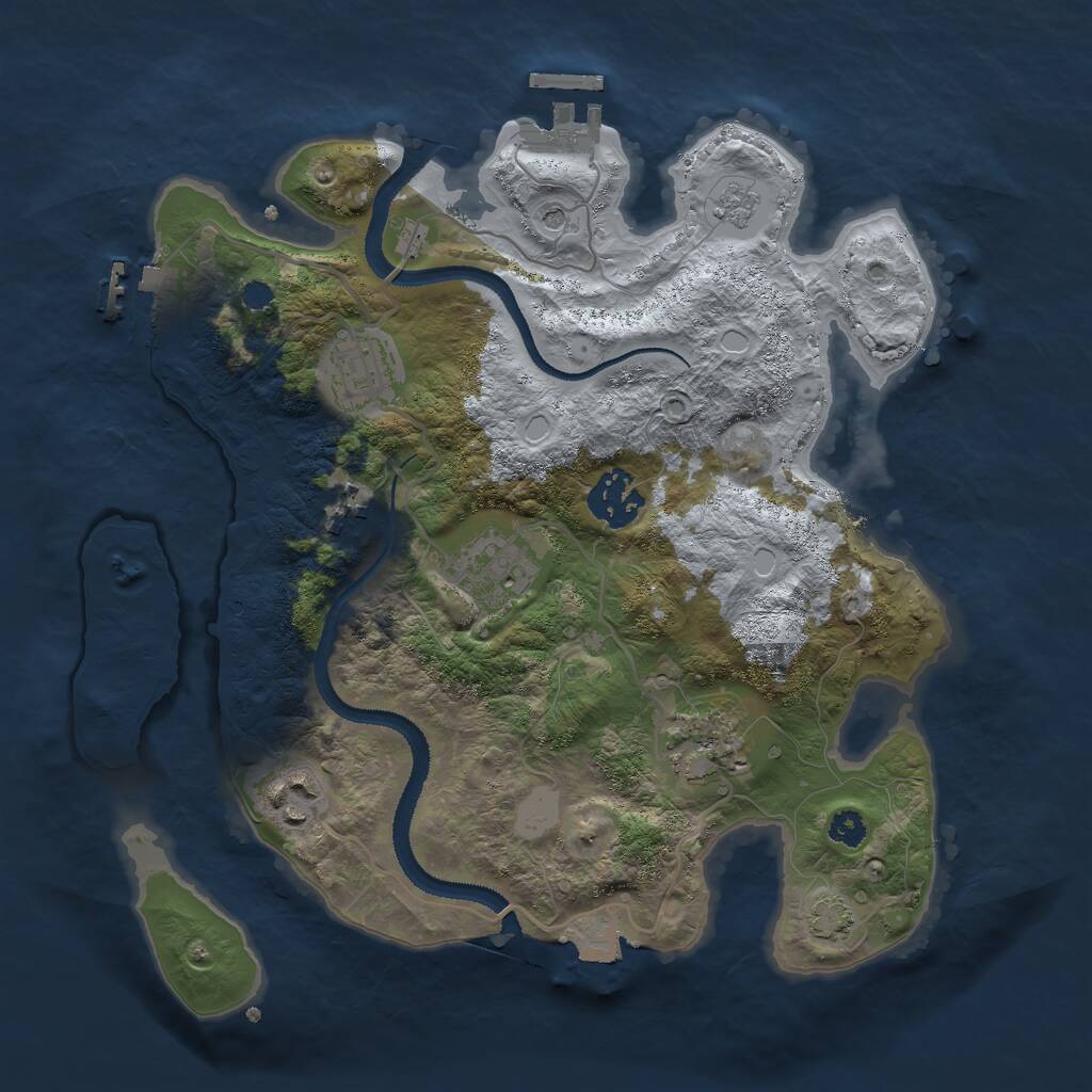 Rust Map: Procedural Map, Size: 3000, Seed: 2011074468, 12 Monuments