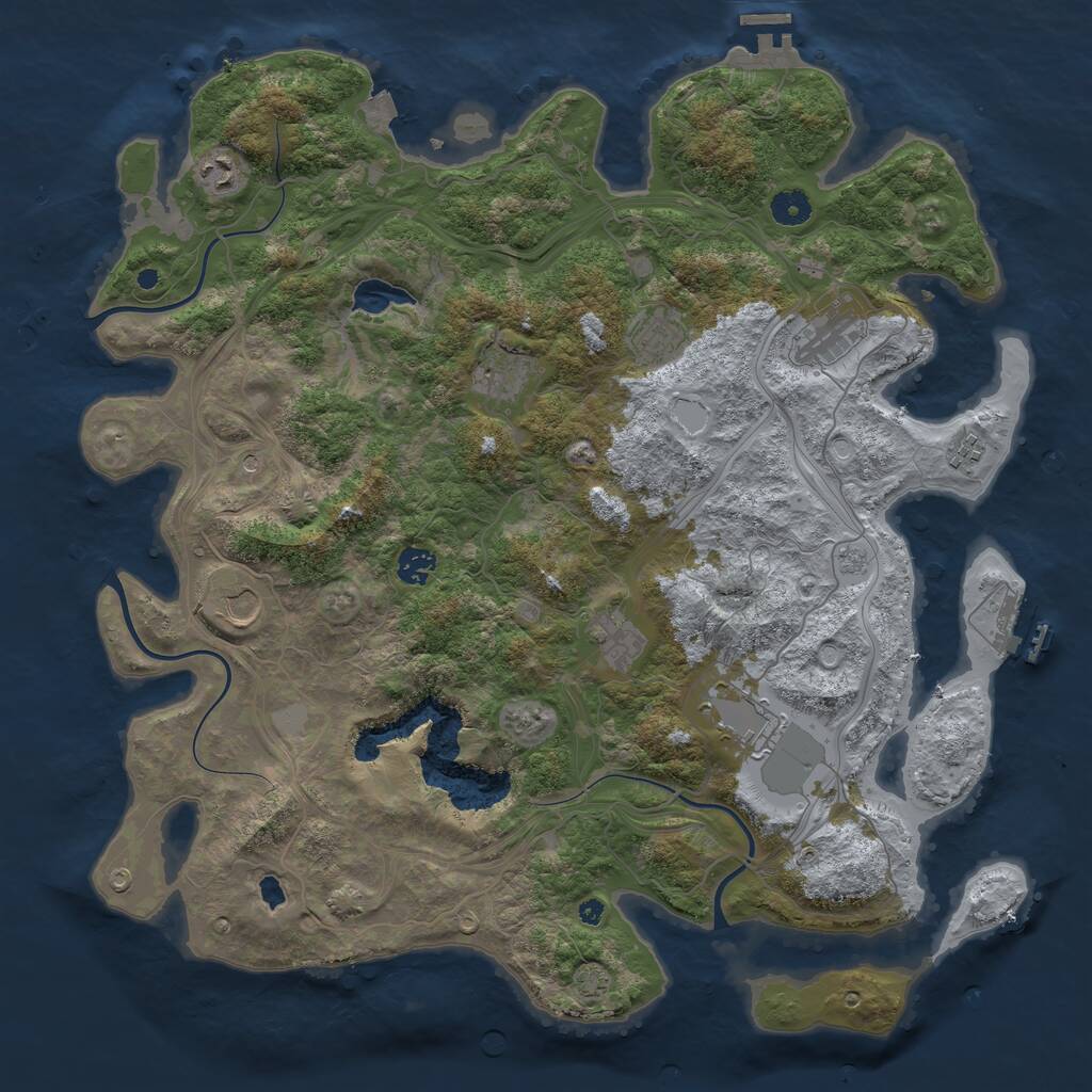 Rust Map: Procedural Map, Size: 4300, Seed: 32605442, 15 Monuments