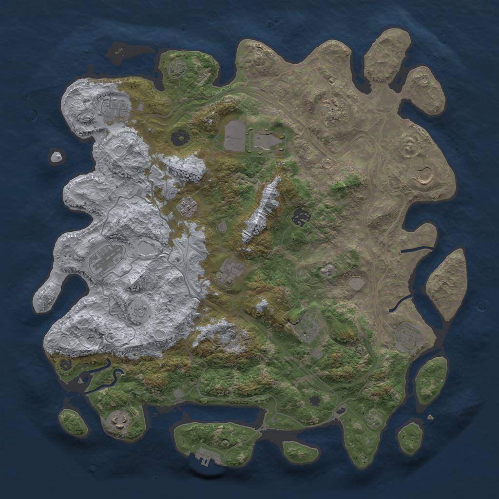 Rust Map: Procedural Map, Size: 4250, Seed: 71069420, 18 Monuments