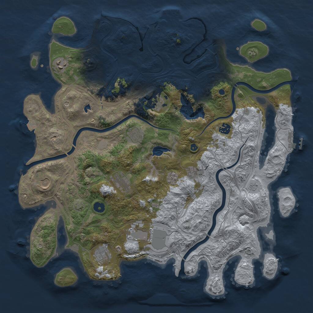 Rust Map: Procedural Map, Size: 4250, Seed: 20148227, 16 Monuments