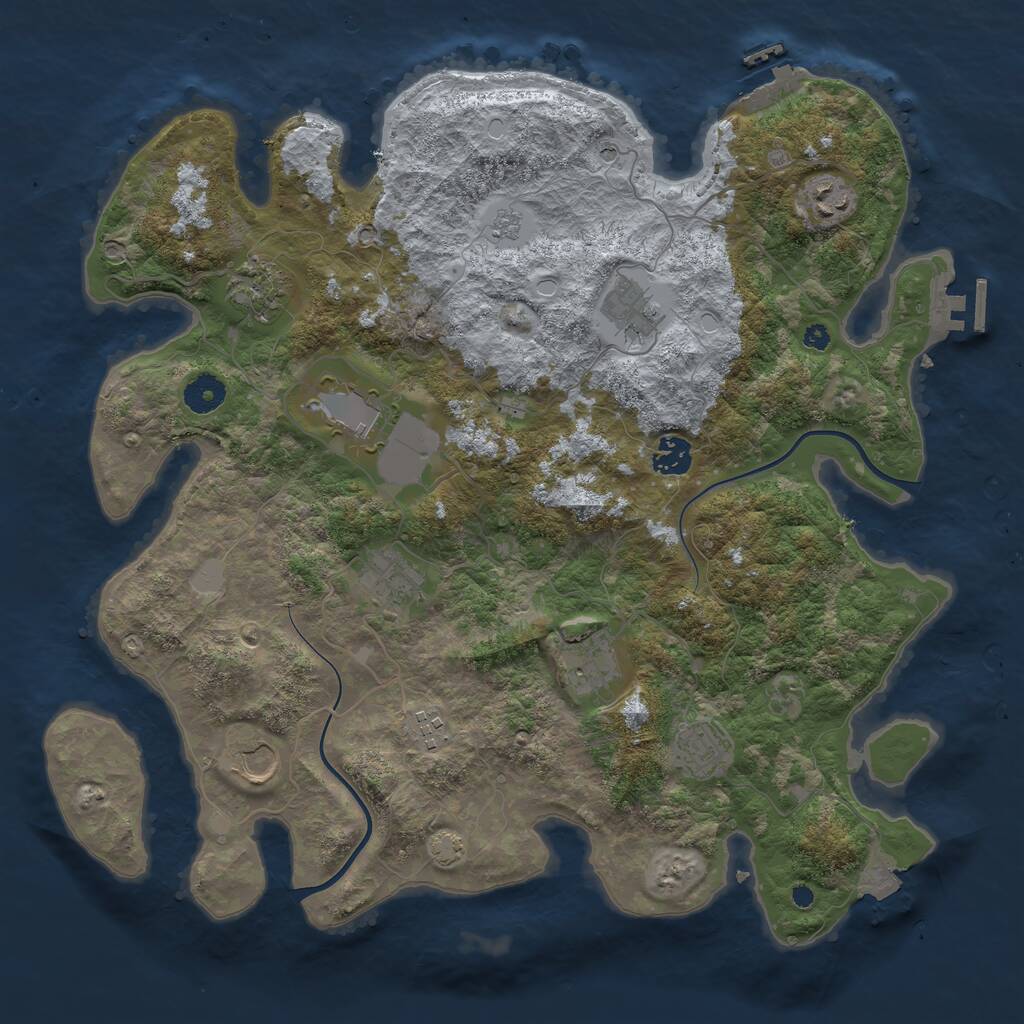 Rust Map: Procedural Map, Size: 3900, Seed: 41626506, 16 Monuments