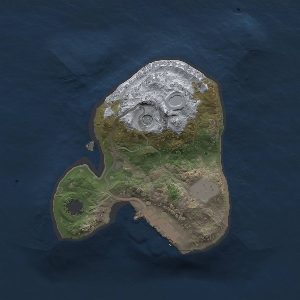 Rust Map: Procedural Map, Size: 1630, Seed: 1, 5 Monuments