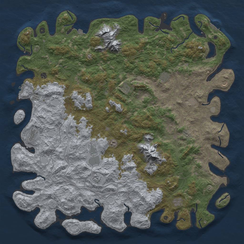 Rust Map: Procedural Map, Size: 6000, Seed: 800880085, 19 Monuments