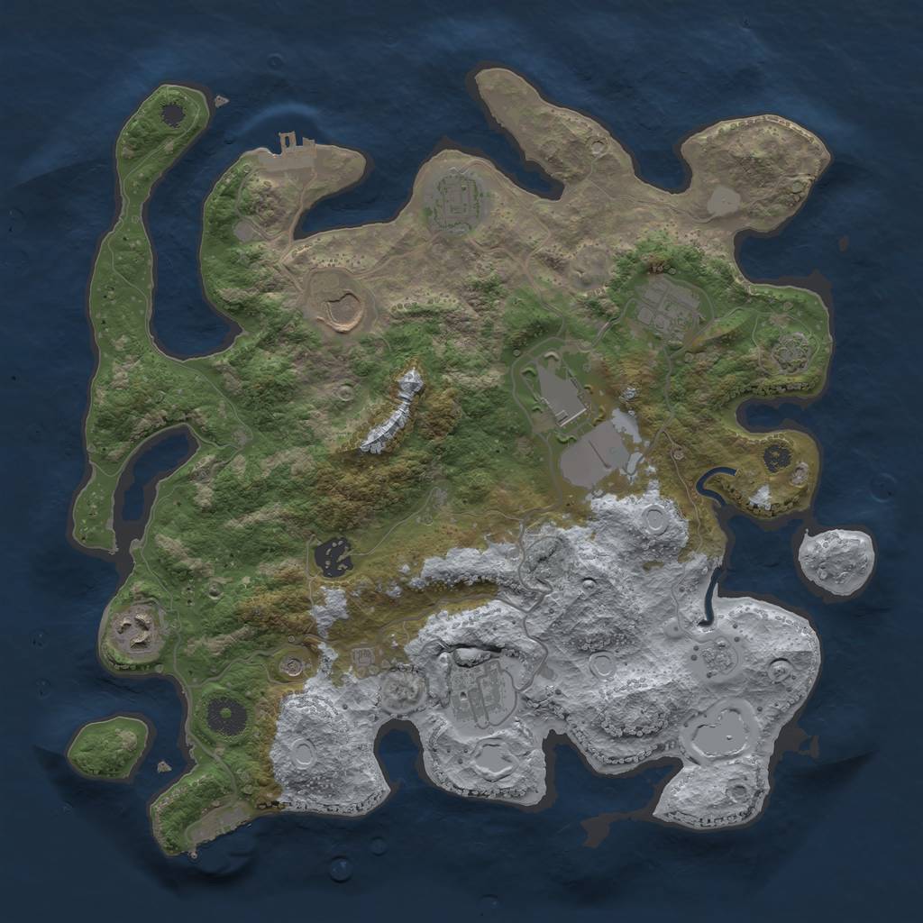 Rust Map: Procedural Map, Size: 3500, Seed: 42377107, 15 Monuments
