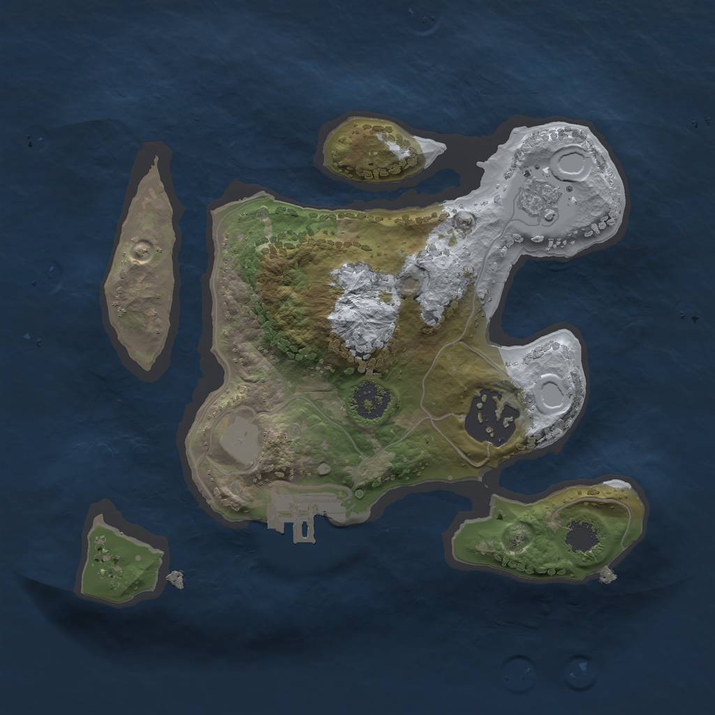 Rust Map: Procedural Map, Size: 2000, Seed: 10542929, 6 Monuments