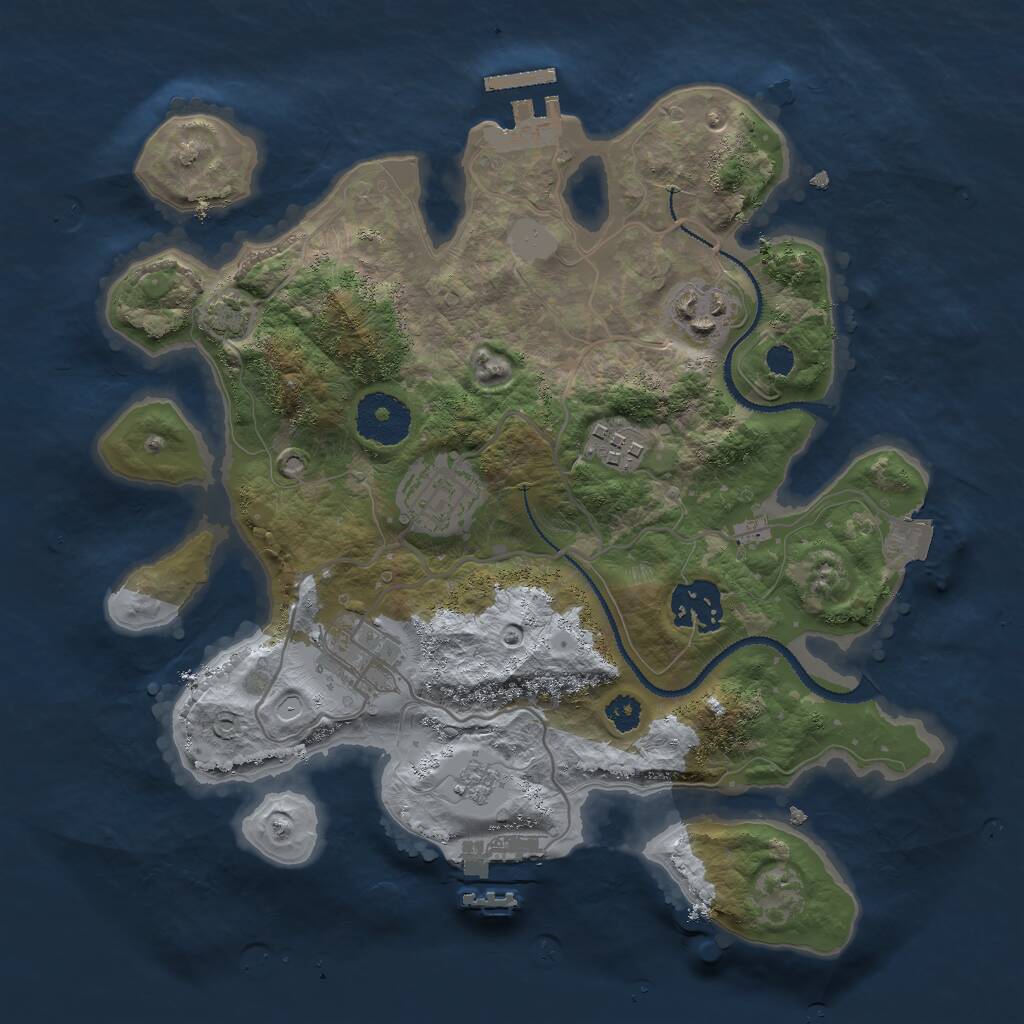 Rust Map: Procedural Map, Size: 2892, Seed: 3000, 10 Monuments