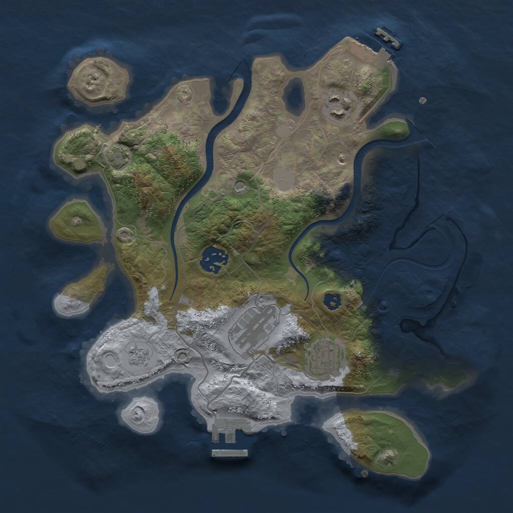Rust Map: Procedural Map, Size: 2892, Seed: 3000, 10 Monuments