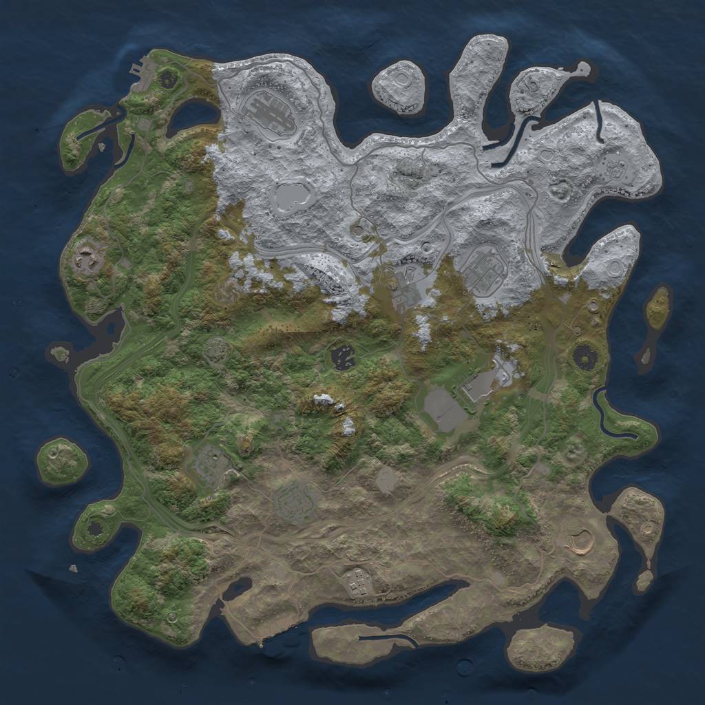 Rust Map: Procedural Map, Size: 4250, Seed: 4489, 18 Monuments
