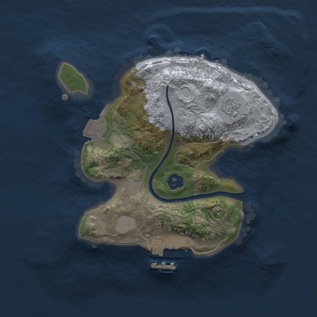 Rust Map: Procedural Map, Size: 2000, Seed: 1713874408, 3 Monuments