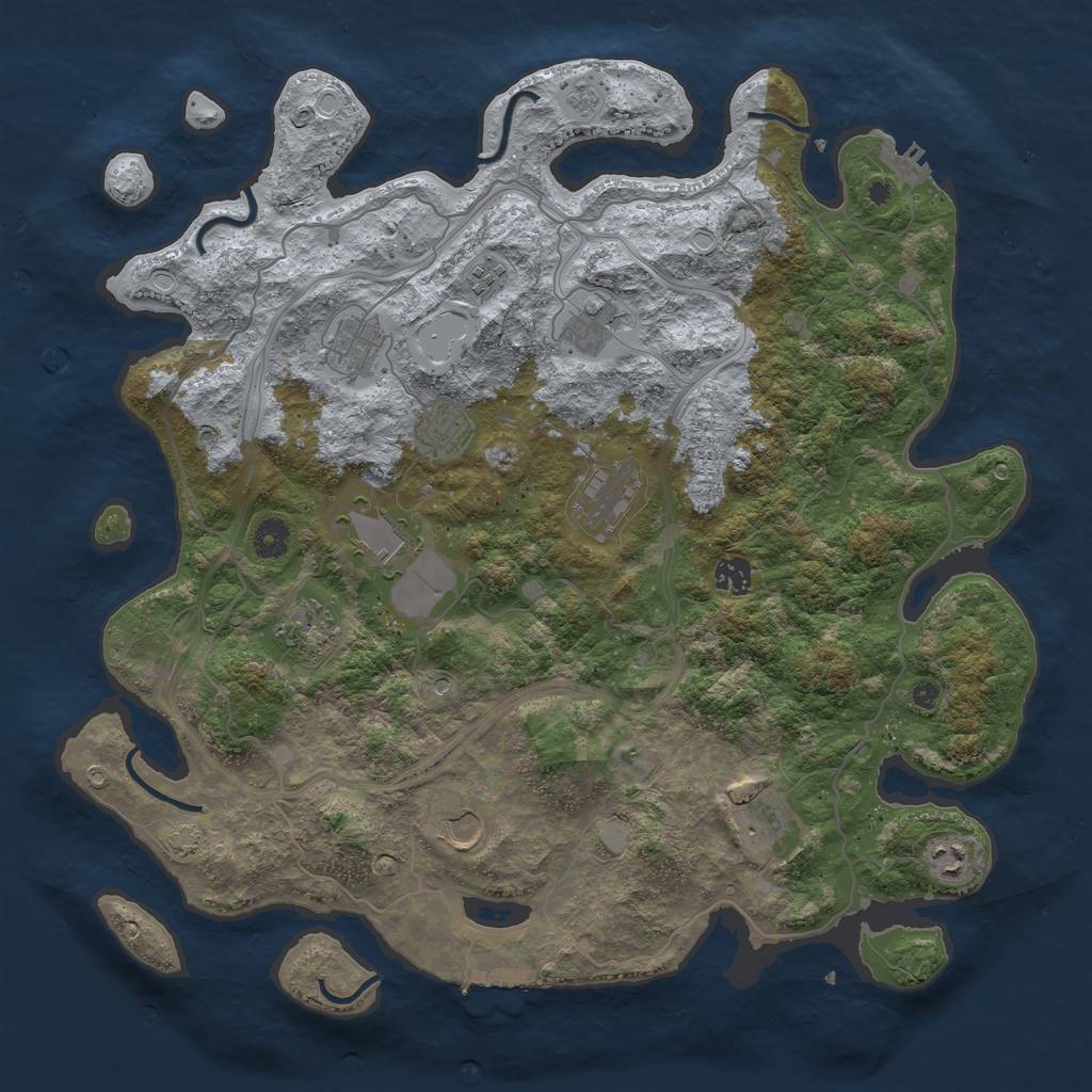 Rust Map: Procedural Map, Size: 4250, Seed: 20083940, 19 Monuments