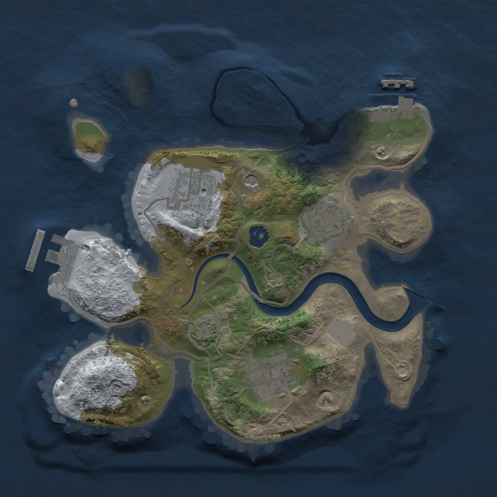 Rust Map: Procedural Map, Size: 2356, Seed: 12345, 8 Monuments