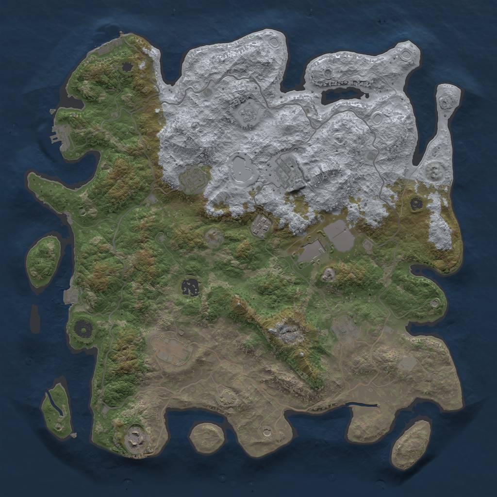 Rust Map: Procedural Map, Size: 4068, Seed: 547671585, 16 Monuments