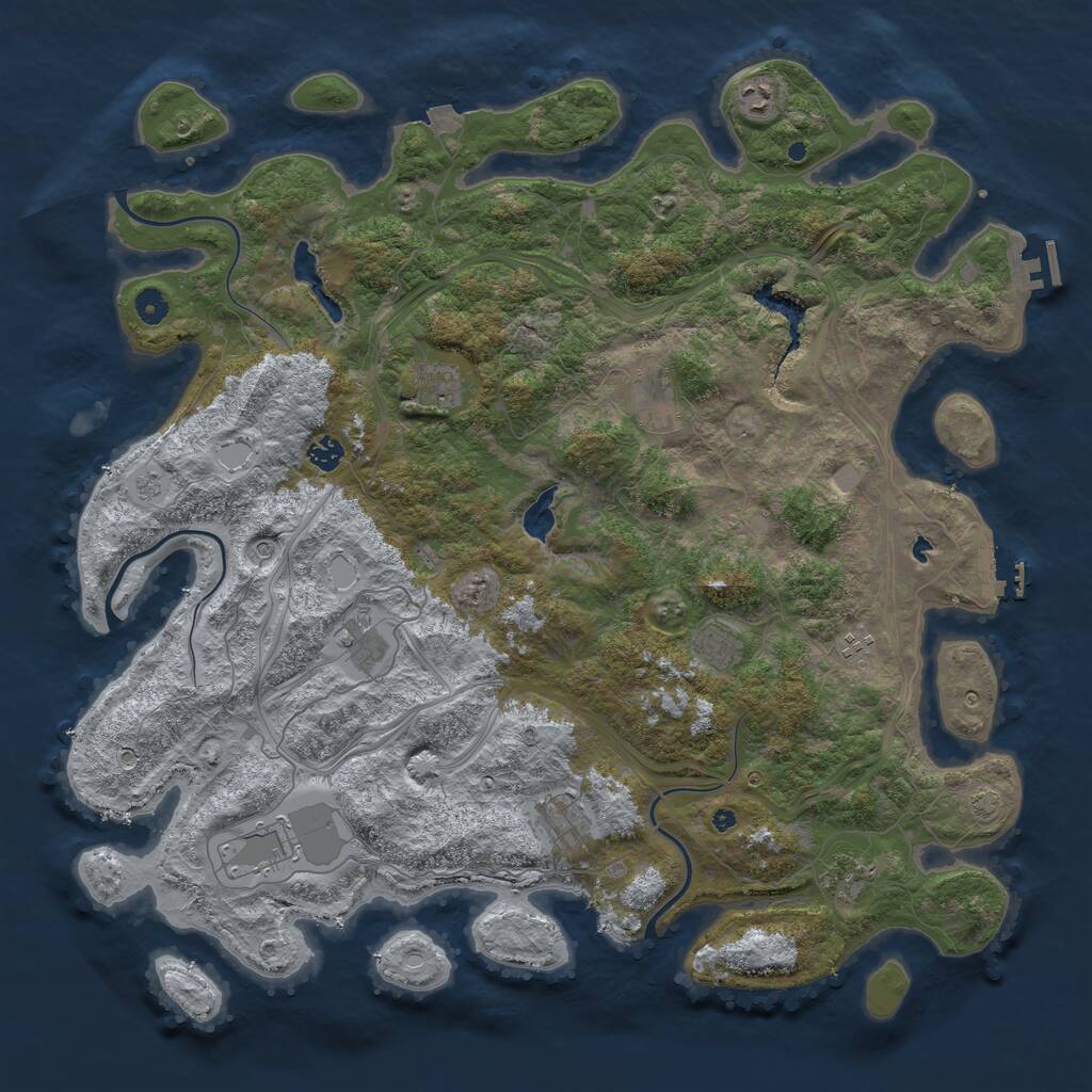 Rust Map: Procedural Map, Size: 4800, Seed: 742578537, 16 Monuments