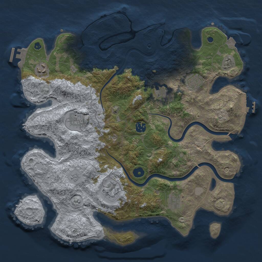 Rust Map: Procedural Map, Size: 3700, Seed: 9798246, 14 Monuments