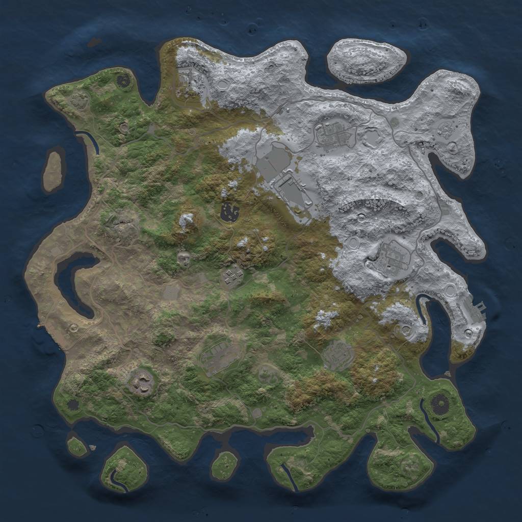 Rust Map: Procedural Map, Size: 4000, Seed: 687430809, 17 Monuments