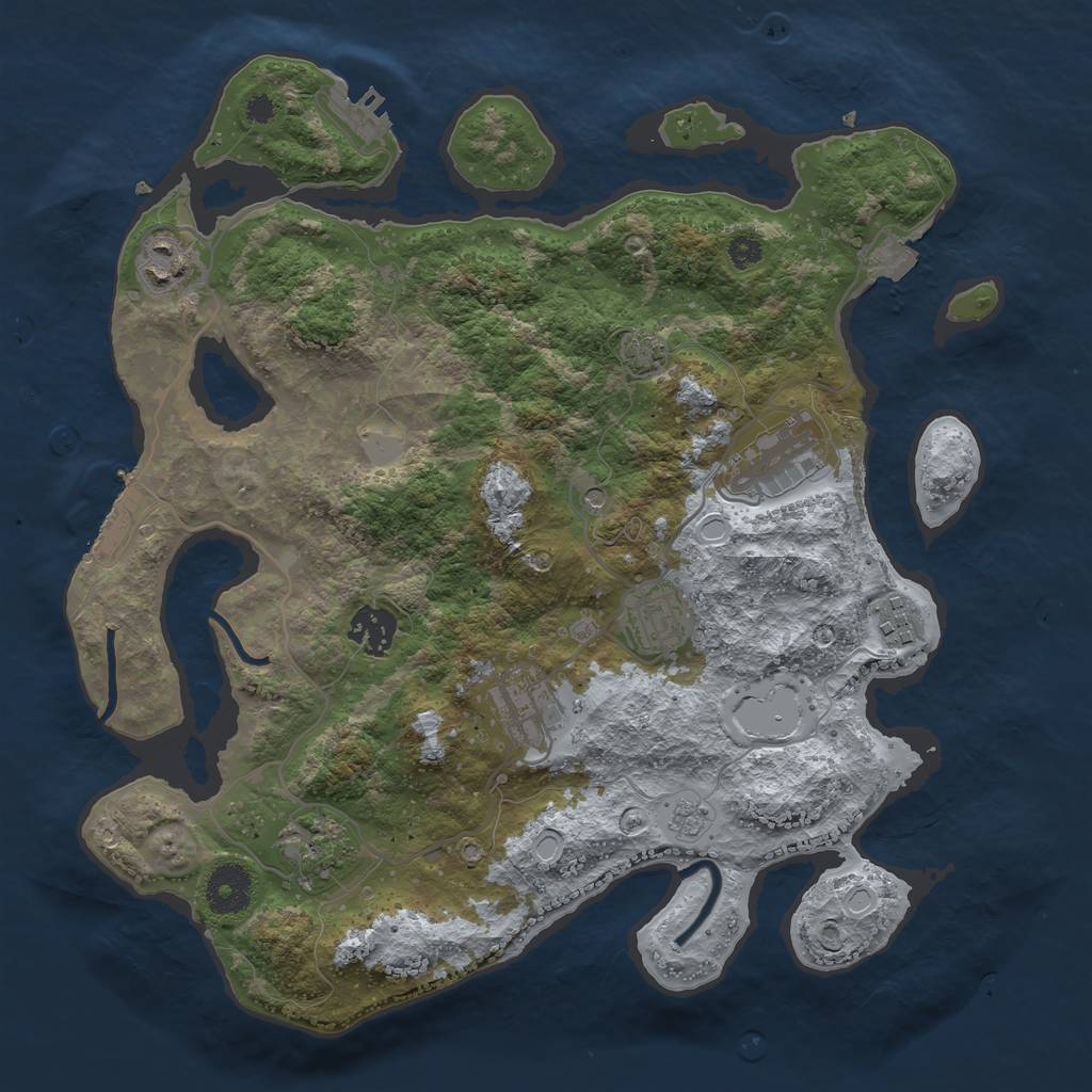 Rust Map: Procedural Map, Size: 3400, Seed: 30074868, 15 Monuments