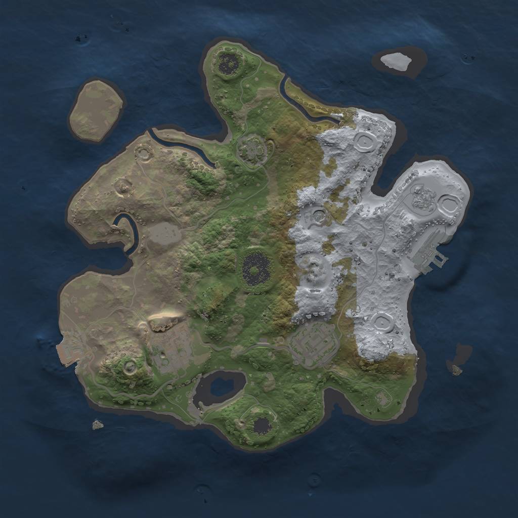 Rust Map: Procedural Map, Size: 2500, Seed: 470982134, 9 Monuments