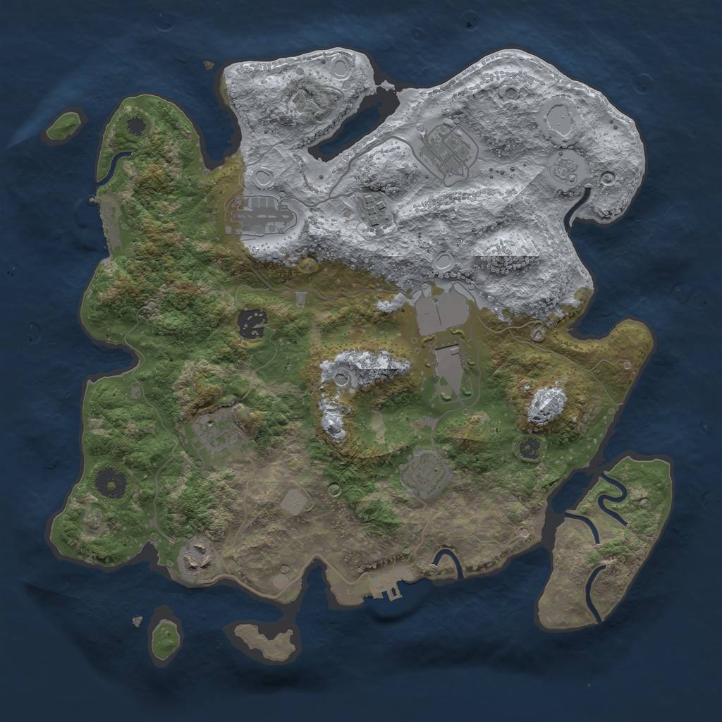 Rust Map: Procedural Map, Size: 3500, Seed: 692821777, 15 Monuments