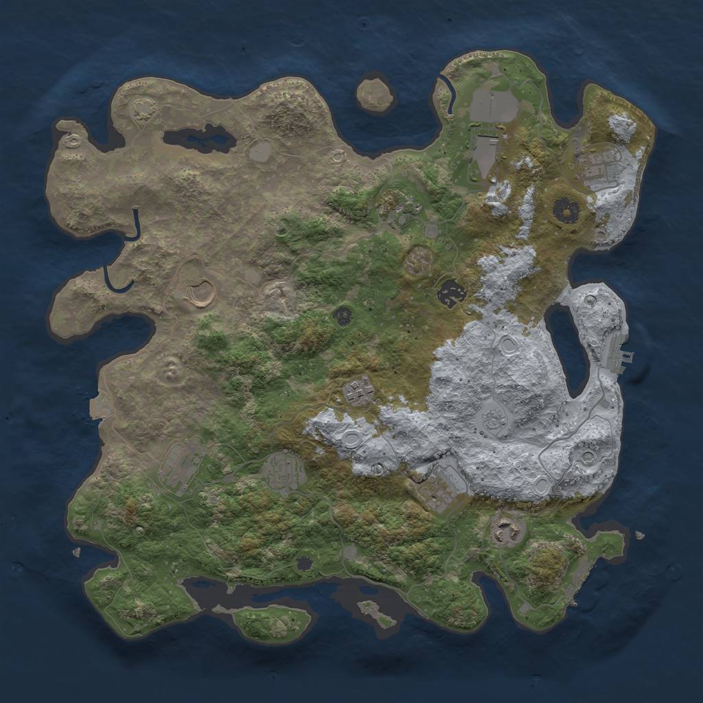 Rust Map: Procedural Map, Size: 3900, Seed: 7018117, 18 Monuments