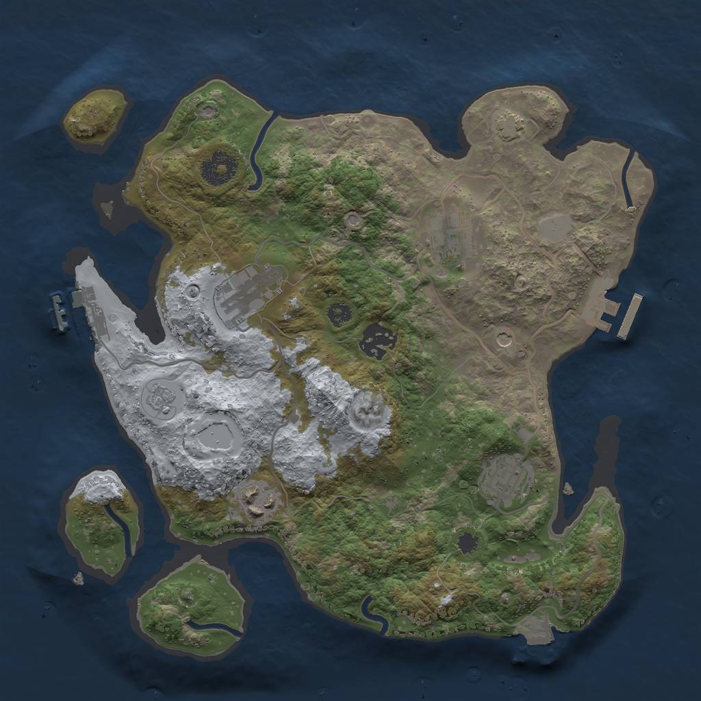Rust Map: Procedural Map, Size: 3000, Seed: 54254, 13 Monuments