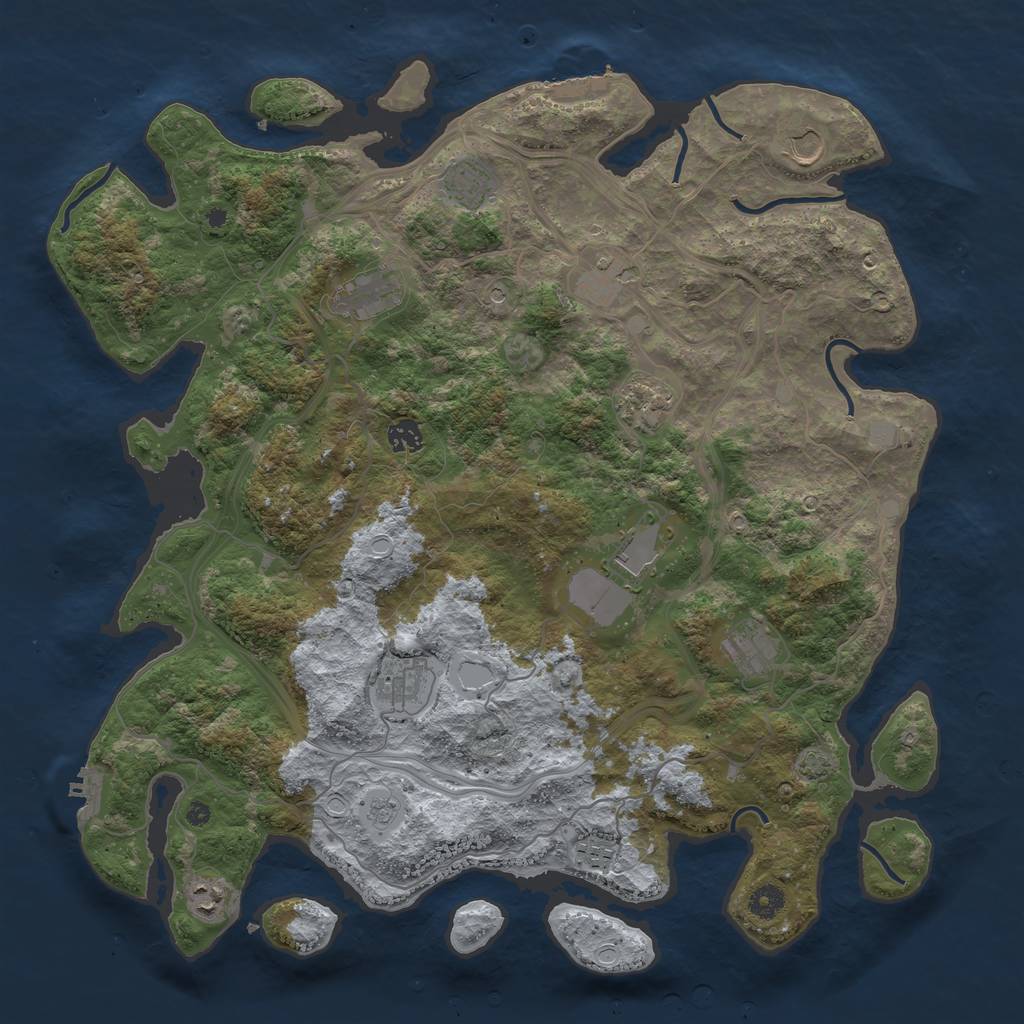 Rust Map: Procedural Map, Size: 4400, Seed: 10991323, 19 Monuments