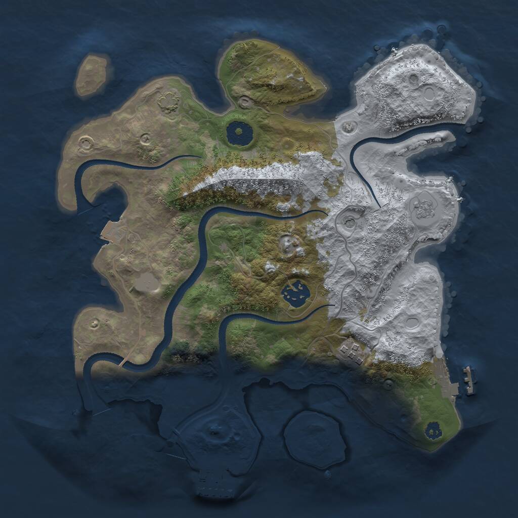 Rust Map: Procedural Map, Size: 3000, Seed: 23775866, 8 Monuments