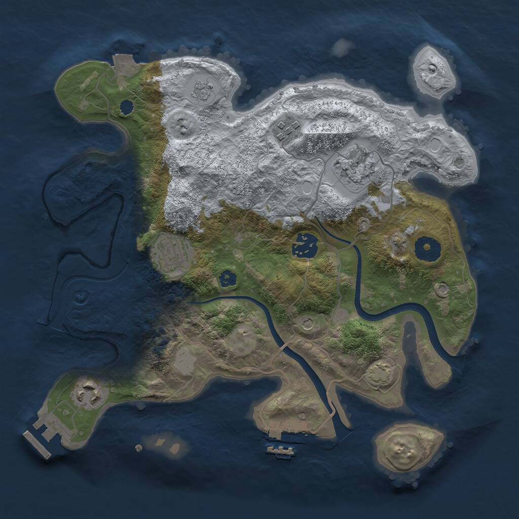 Rust Map: Procedural Map, Size: 3000, Seed: 1063865240, 11 Monuments