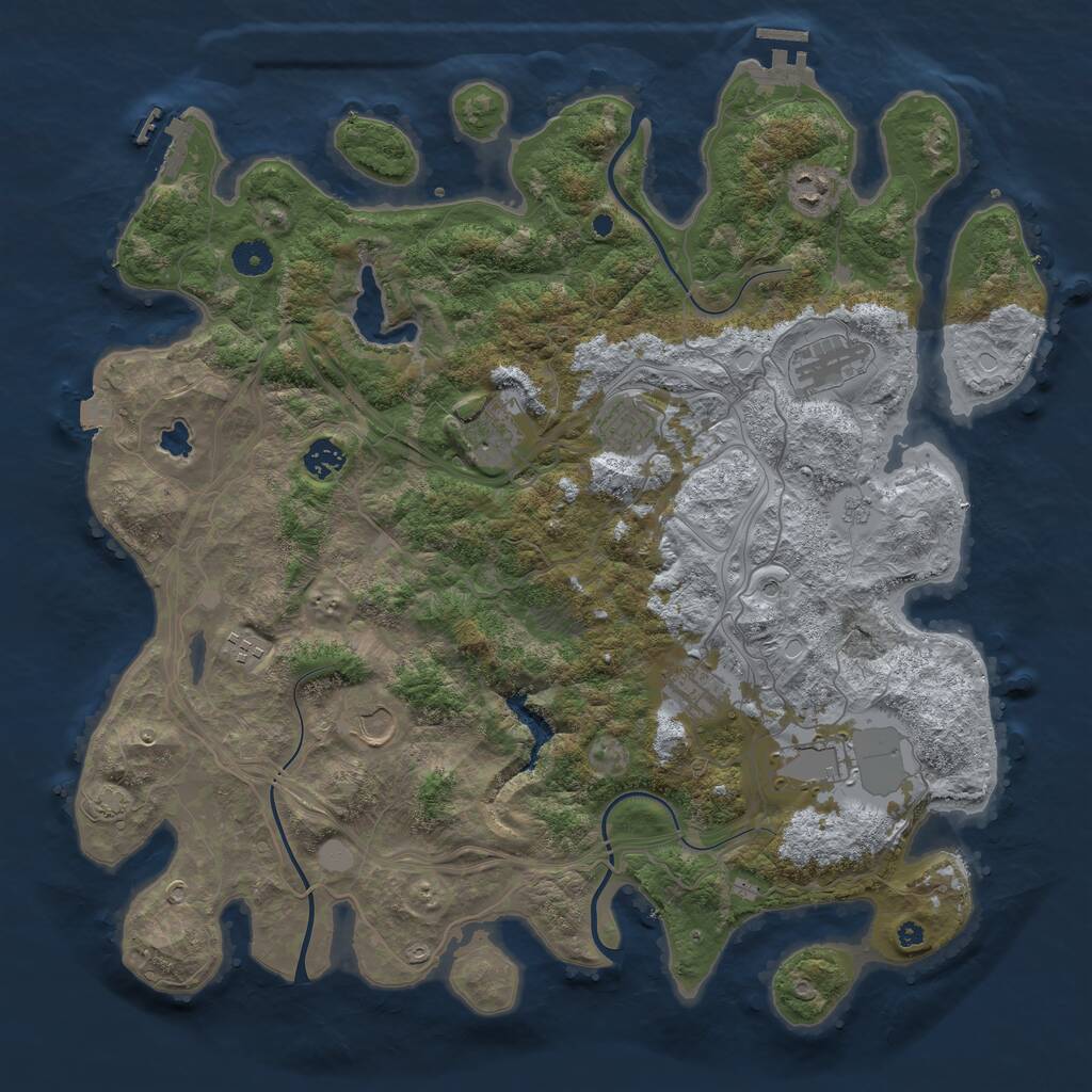 Rust Map: Procedural Map, Size: 4250, Seed: 1924013697, 15 Monuments