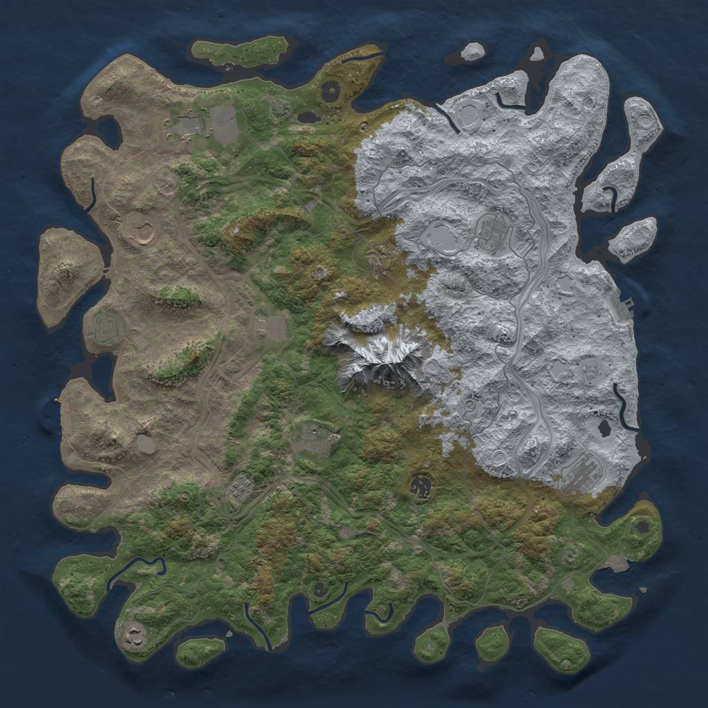 Rust Map: Procedural Map, Size: 5000, Seed: 1016500, 19 Monuments