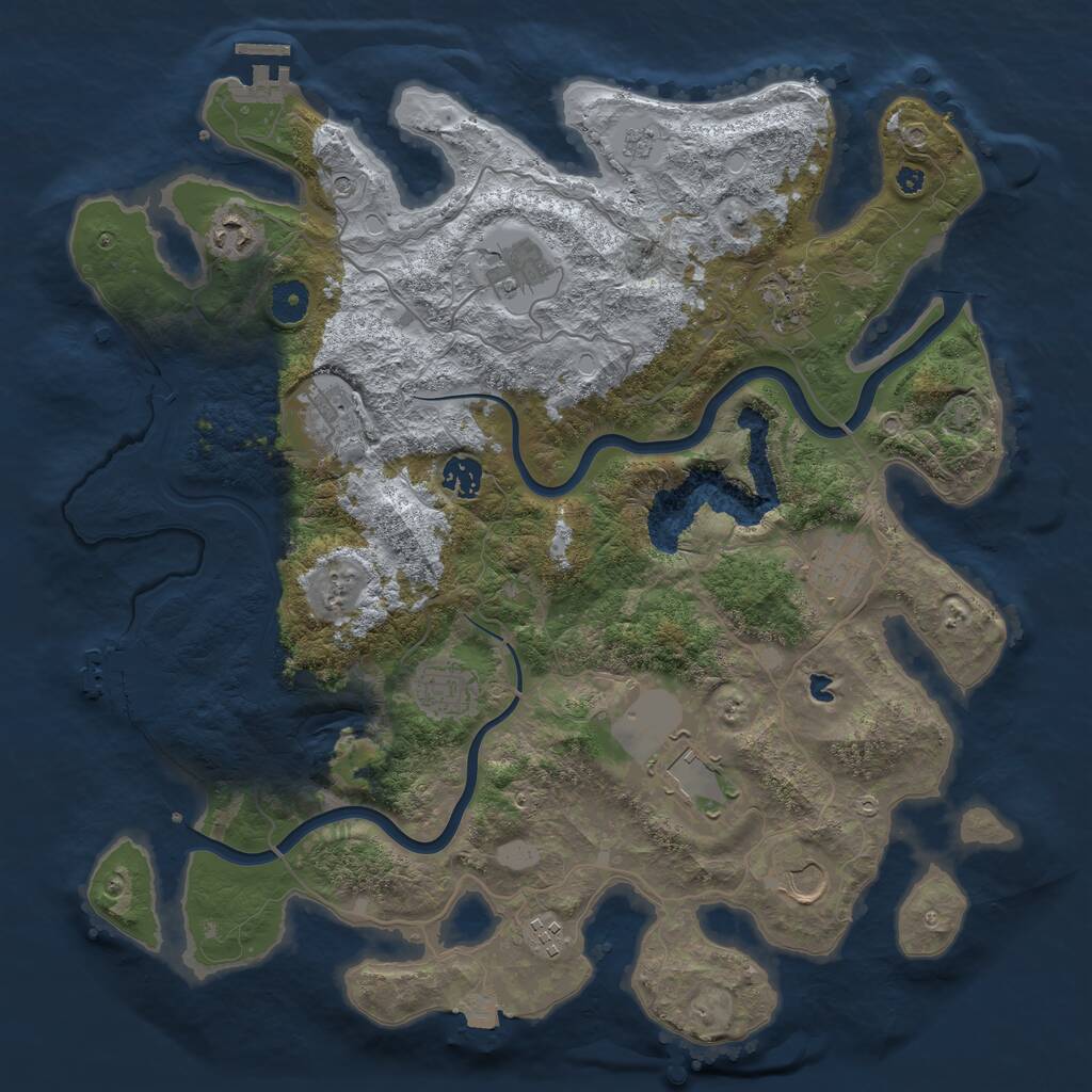 Rust Map: Procedural Map, Size: 4000, Seed: 892133477, 16 Monuments