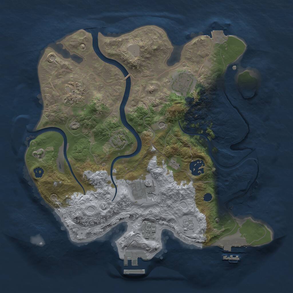 Rust Map: Procedural Map, Size: 2800, Seed: 1161515667, 11 Monuments