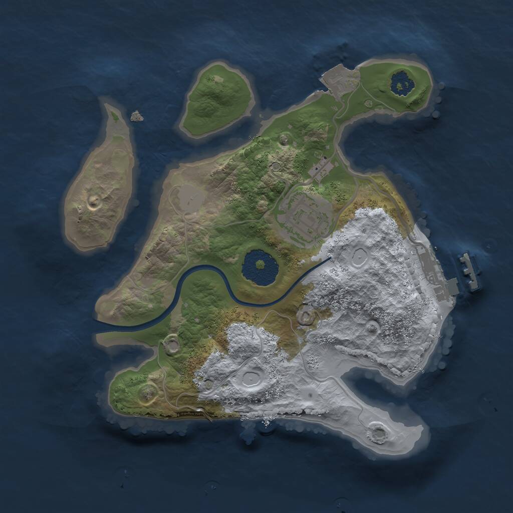 Rust Map: Procedural Map, Size: 2169, Seed: 5258, 3 Monuments