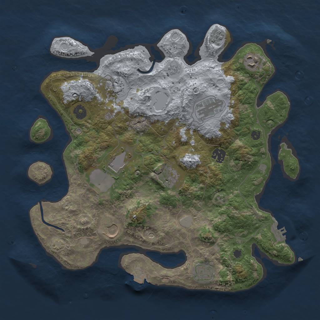 Rust Map: Procedural Map, Size: 3500, Seed: 75992832, 16 Monuments