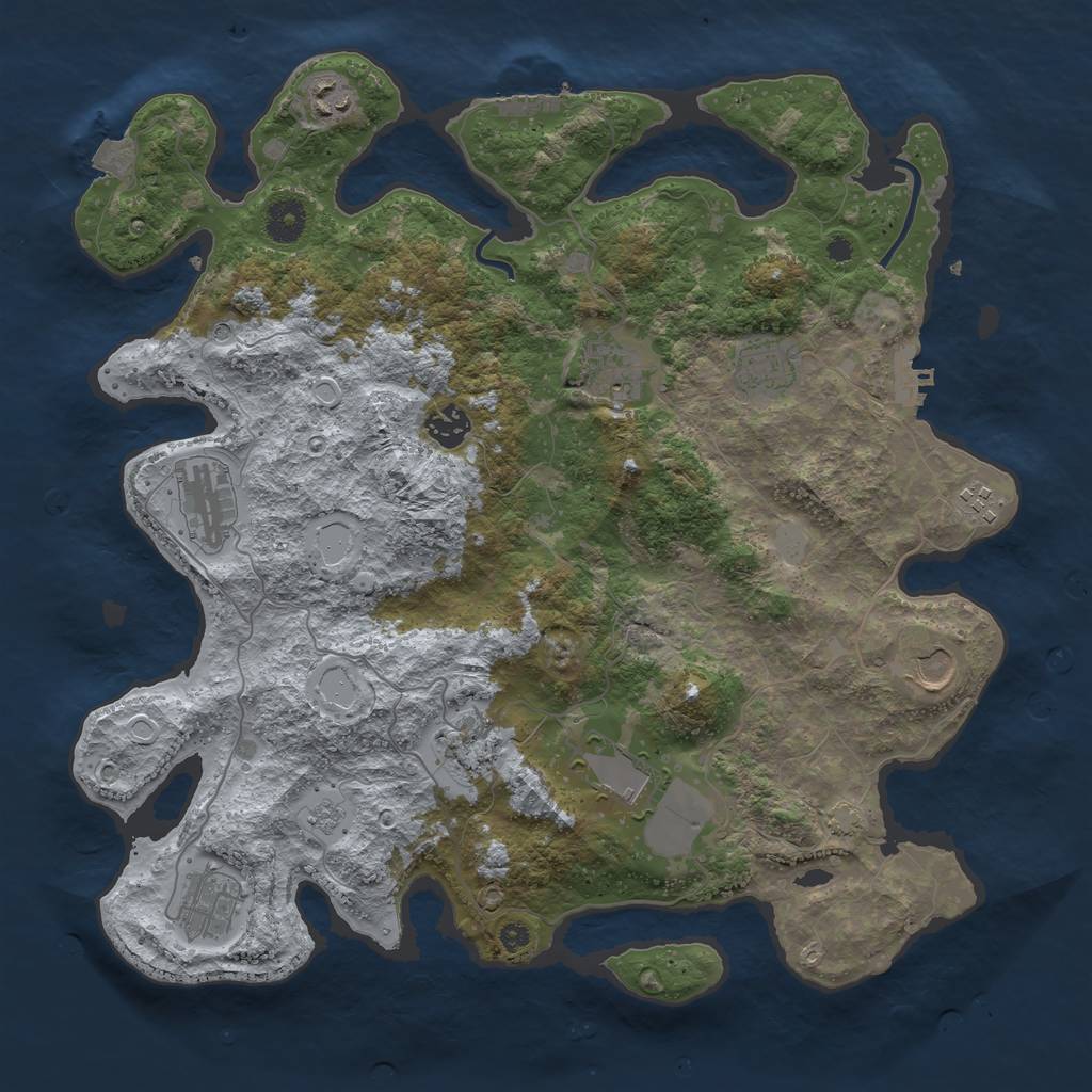 Rust Map: Procedural Map, Size: 3850, Seed: 48420299, 18 Monuments