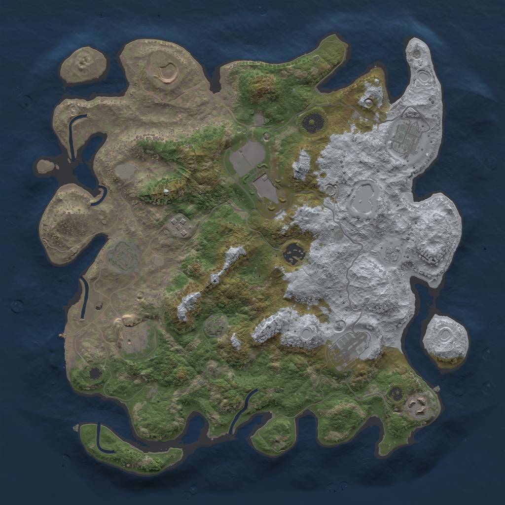 Rust Map: Procedural Map, Size: 3700, Seed: 34849808, 15 Monuments