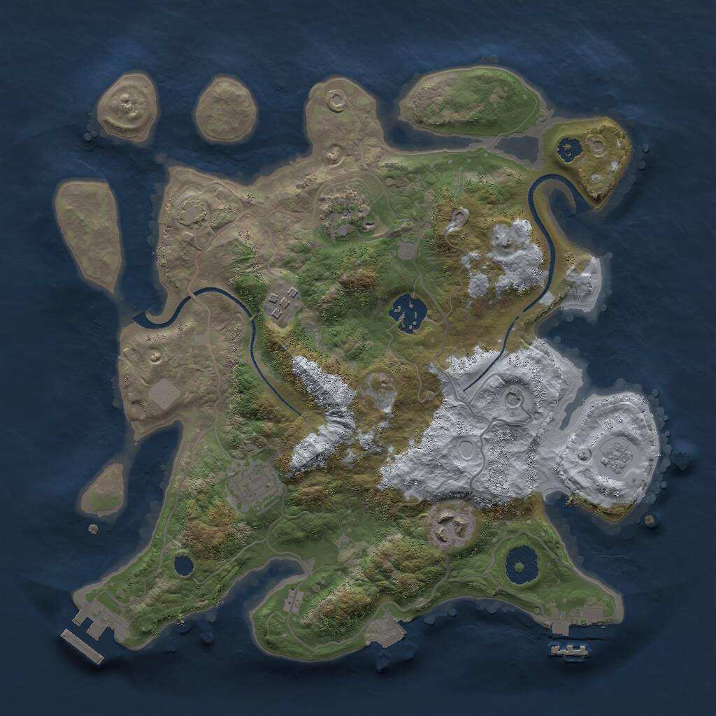 Rust Map: Procedural Map, Size: 3000, Seed: 29819, 11 Monuments