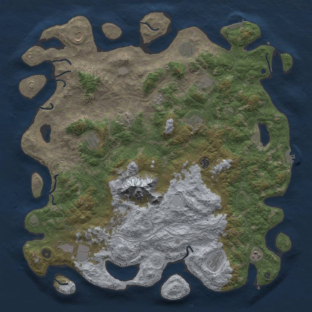 Rust Map: Procedural Map, Size: 5000, Seed: 267780096, 19 Monuments