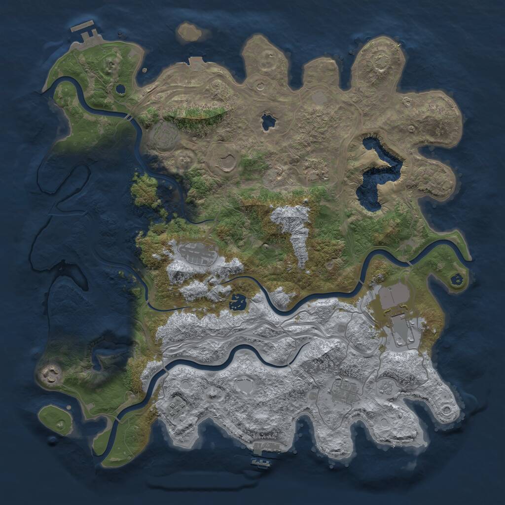 Rust Map: Procedural Map, Size: 4300, Seed: 25938120, 15 Monuments