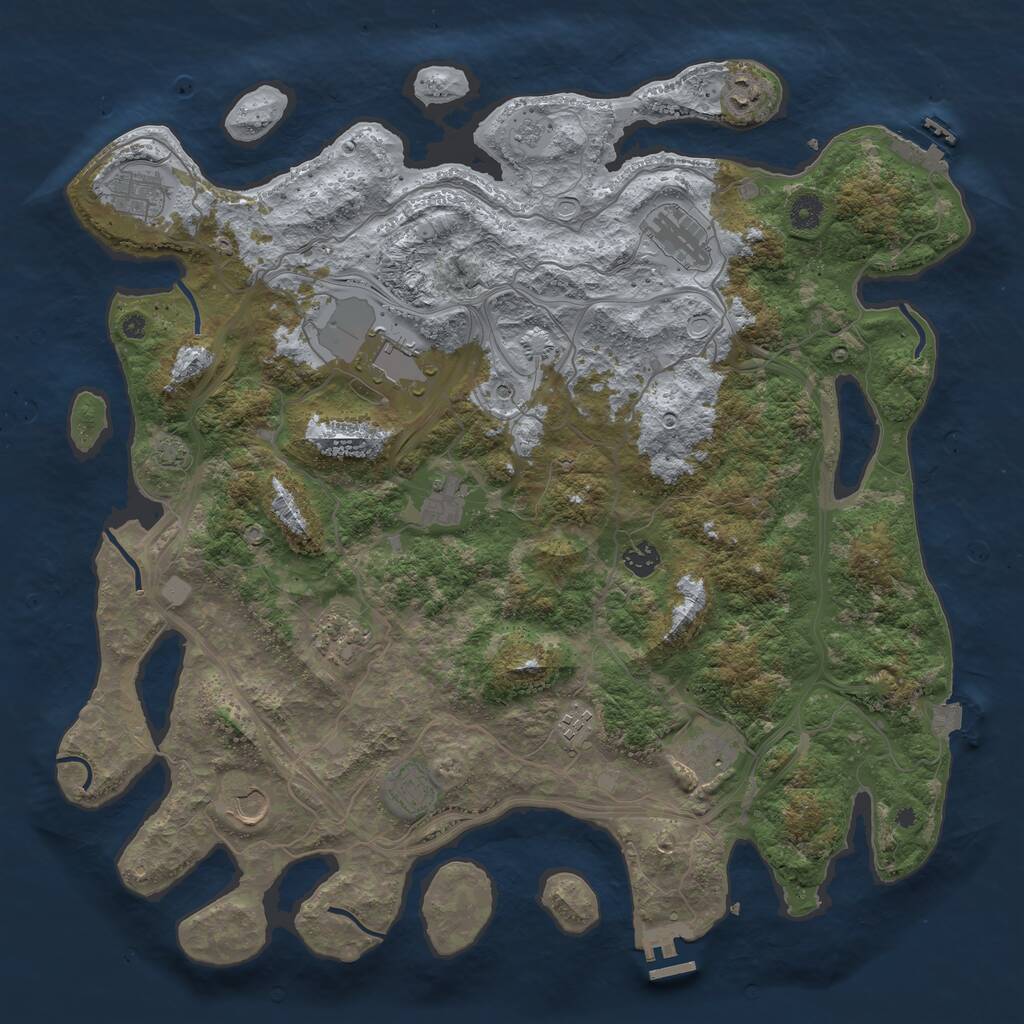 Rust Map: Procedural Map, Size: 4400, Seed: 8834163, 17 Monuments