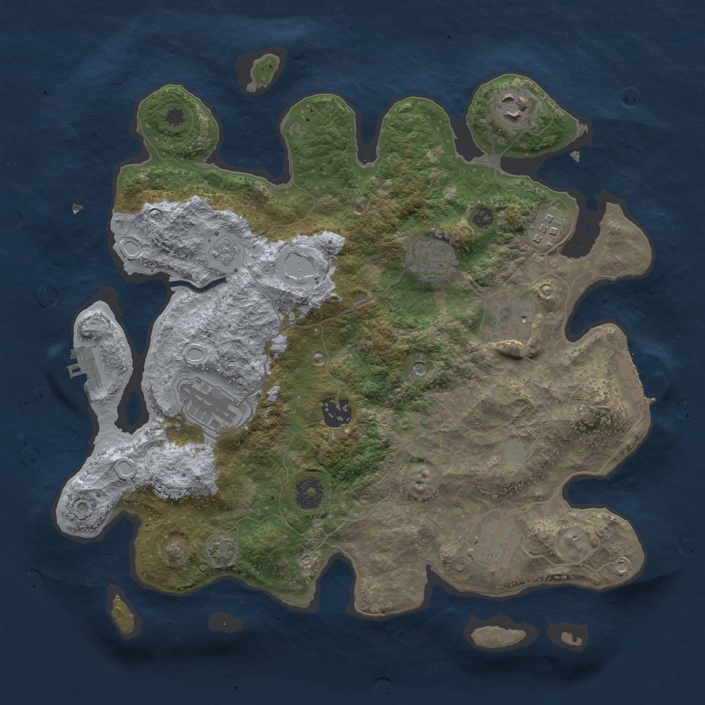 Rust Map: Procedural Map, Size: 3400, Seed: 9850121, 15 Monuments