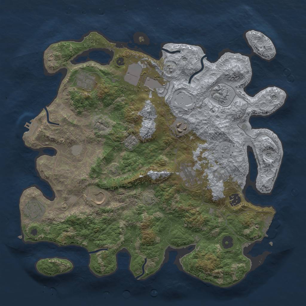 Rust Map: Procedural Map, Size: 3800, Seed: 12707268, 17 Monuments