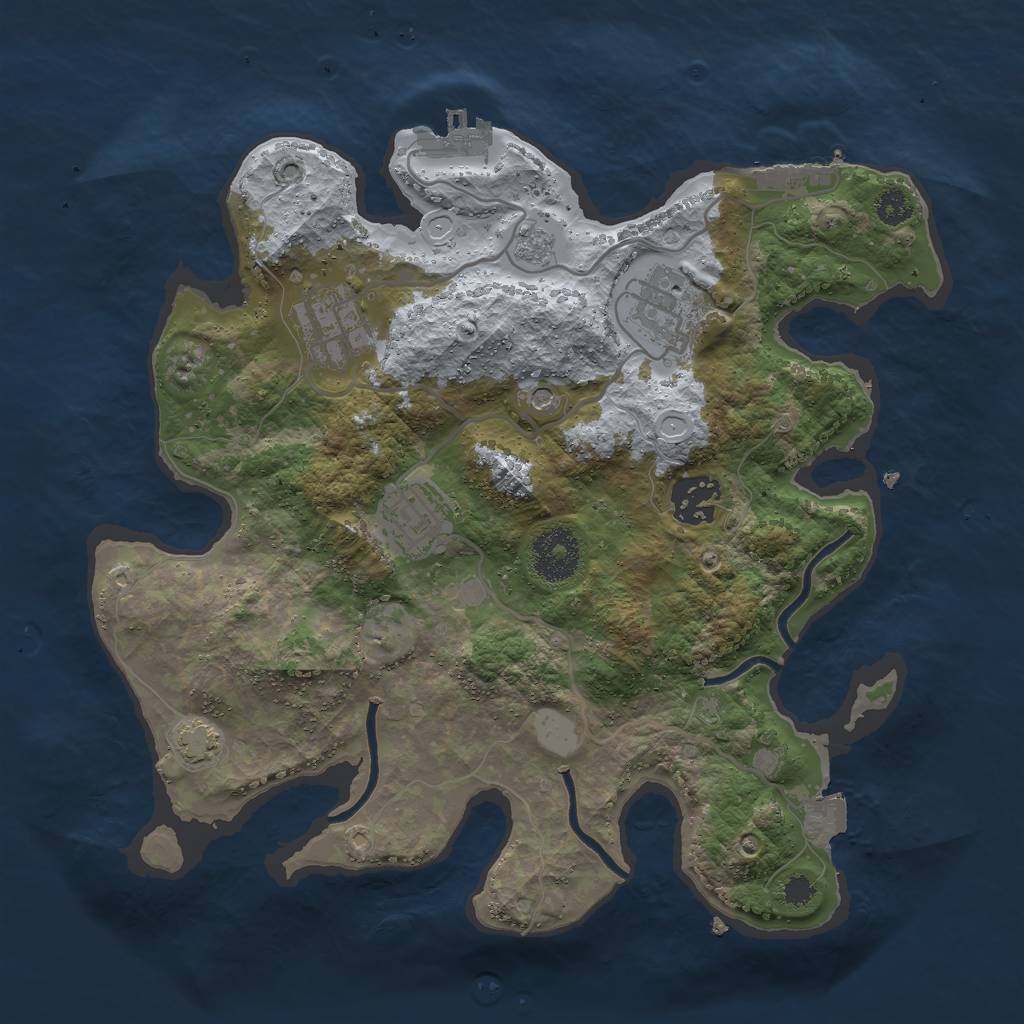 Rust Map: Procedural Map, Size: 3000, Seed: 5270, 12 Monuments