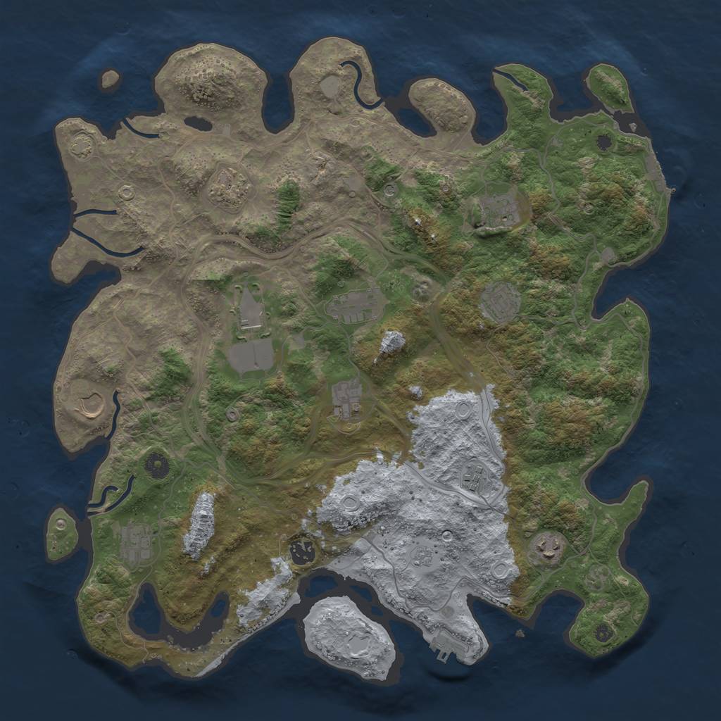 Rust Map: Procedural Map, Size: 4250, Seed: 1243574737, 19 Monuments