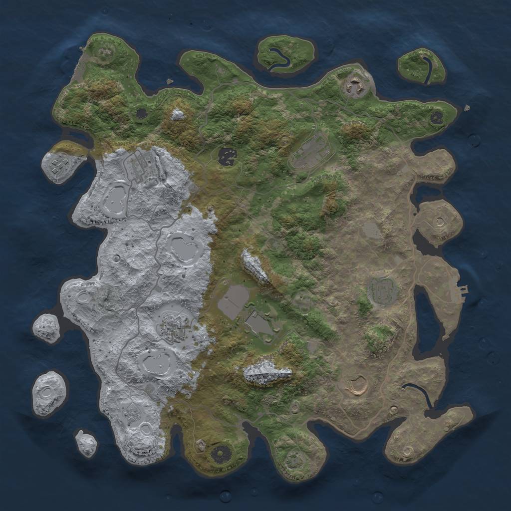 Rust Map: Procedural Map, Size: 4000, Seed: 71419935, 17 Monuments