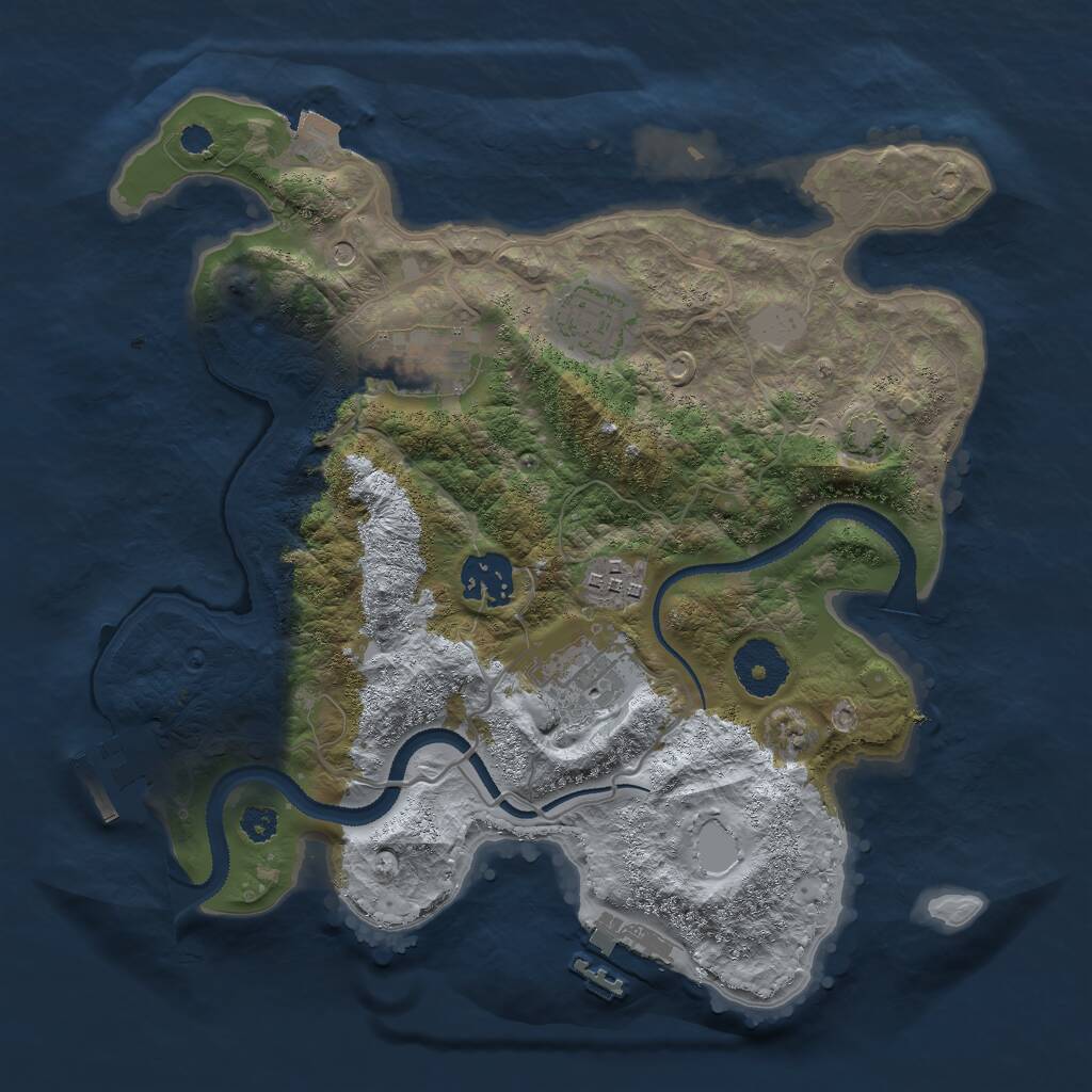 Rust Map: Procedural Map, Size: 3000, Seed: 290099050, 10 Monuments