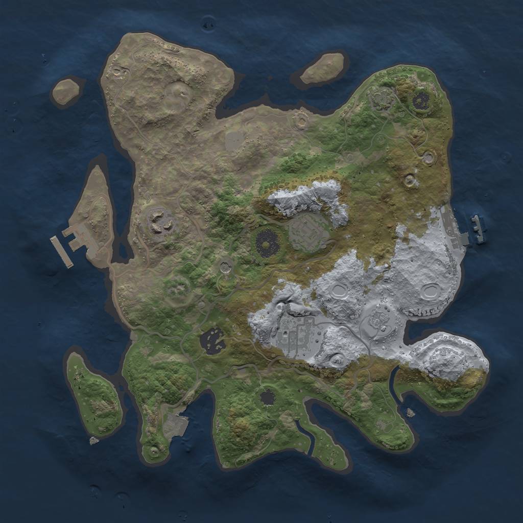 Rust Map: Procedural Map, Size: 3000, Seed: 5078632, 12 Monuments