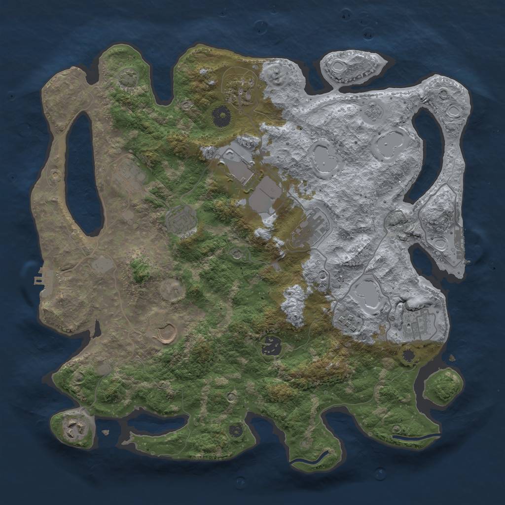 Rust Map: Procedural Map, Size: 3750, Seed: 1800367672, 18 Monuments