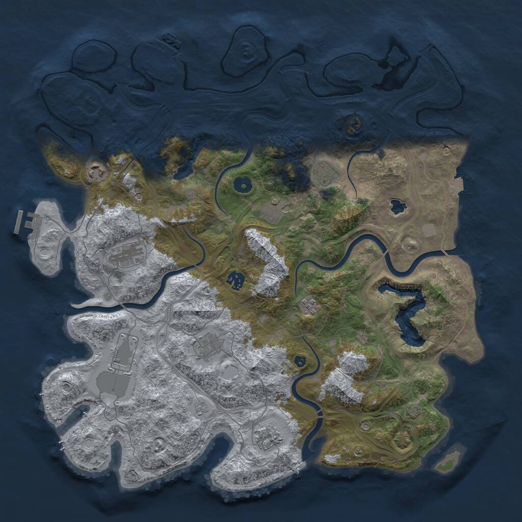 Rust Map: Procedural Map, Size: 4400, Seed: 48924318, 15 Monuments