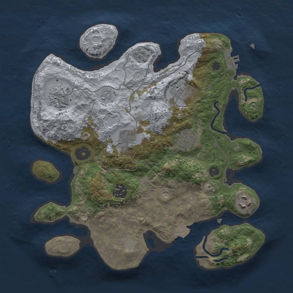 Rust Map: Procedural Map, Size: 3000, Seed: 795819933, 13 Monuments